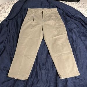 Olive Pleated Pants